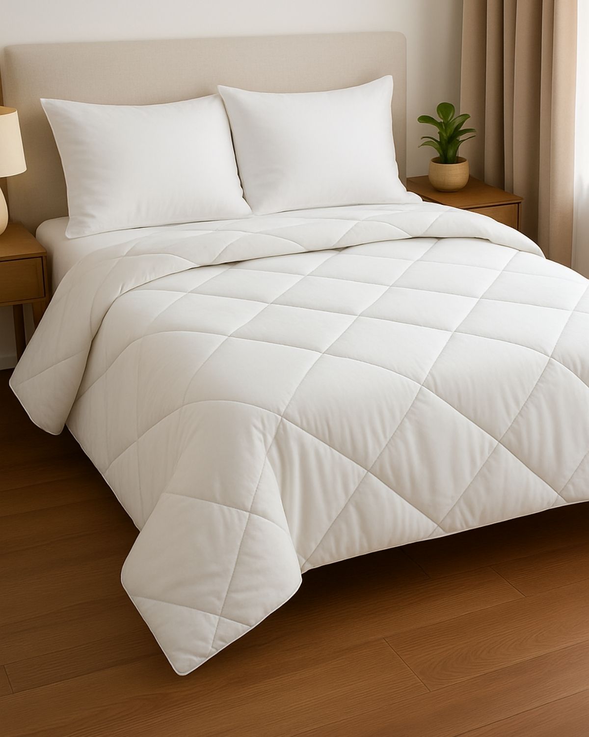 Siroki Bond Quilted 200 GSM Microfiber Filling Comforter for AC Room and Mild Winter