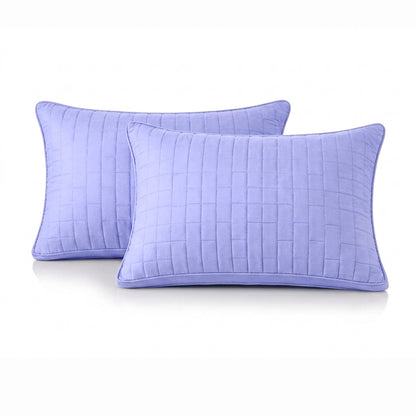 Siroki Bond Solid Double Pipin Quilted Sleeping Pillow (Lavendar)