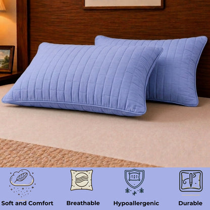 Siroki Bond Solid Single Pipin Quilted Sleeping Pillow (Lavendar)