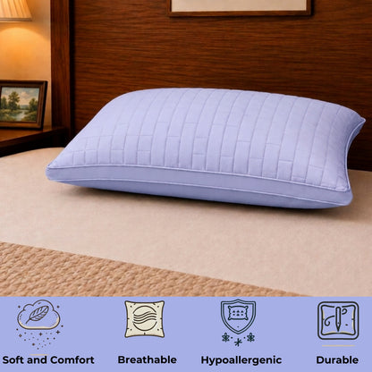 Siroki Bond Solid Double Pipin Quilted Sleeping Pillow (Lavendar)