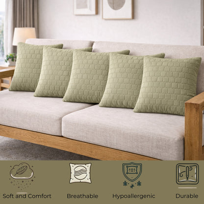 Siroki Bond Microfiber Cushion with Quilted Cover (16x16) – Olive