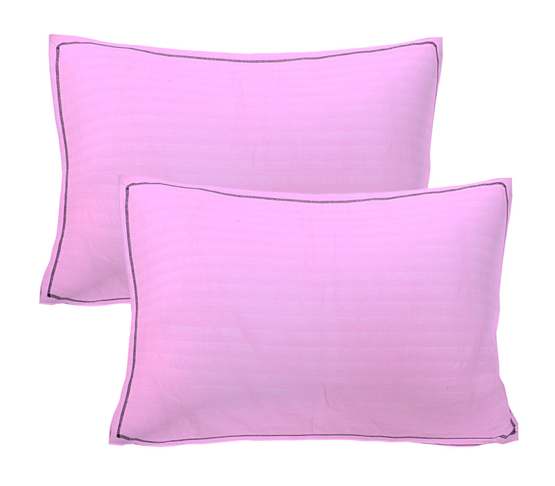 Siroki Bond Pink Solid Cotton Double Bedsheet