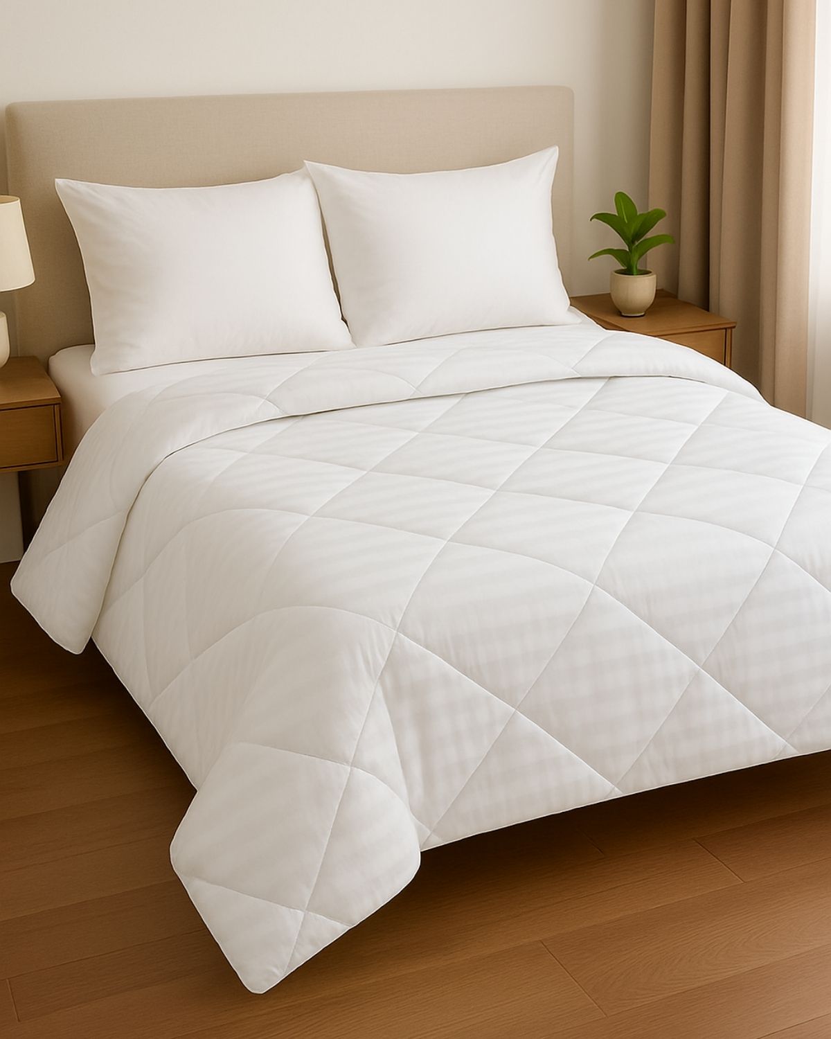 Siroki Bond Quilted 200 GSM Microfiber Filling Comforter for AC Room and Mild Winter