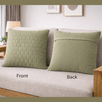 Siroki Bond Microfiber Cushion with Quilted Cover (16x16) – Olive