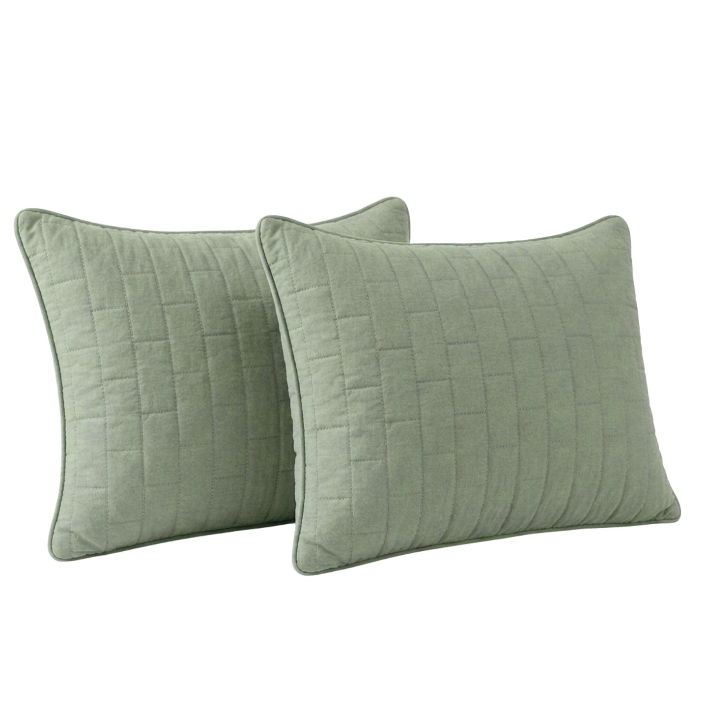 Siroki Bond Solid Single Pipin Quilted Sleeping Pillow (Olive)