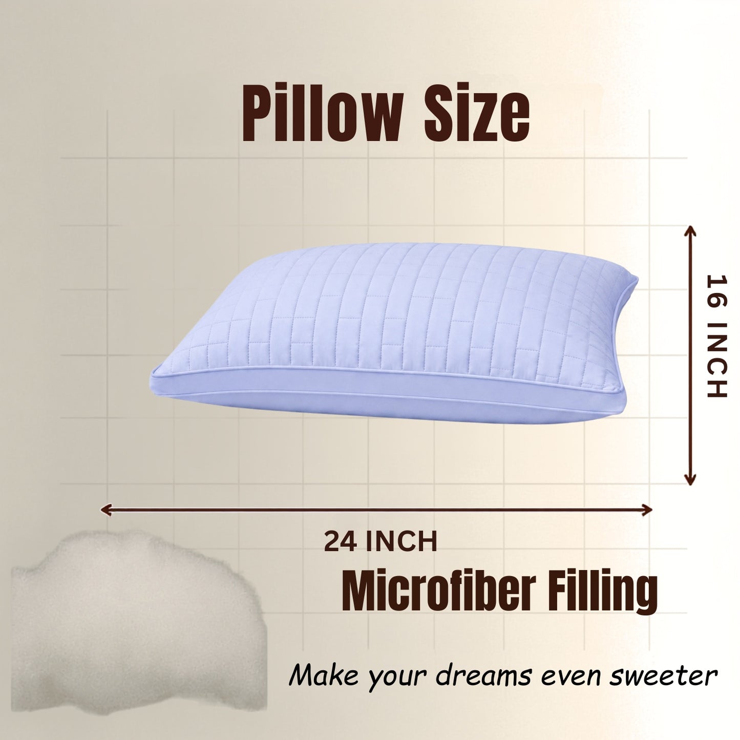 Siroki Bond Solid Double Pipin Quilted Sleeping Pillow (Lavendar)