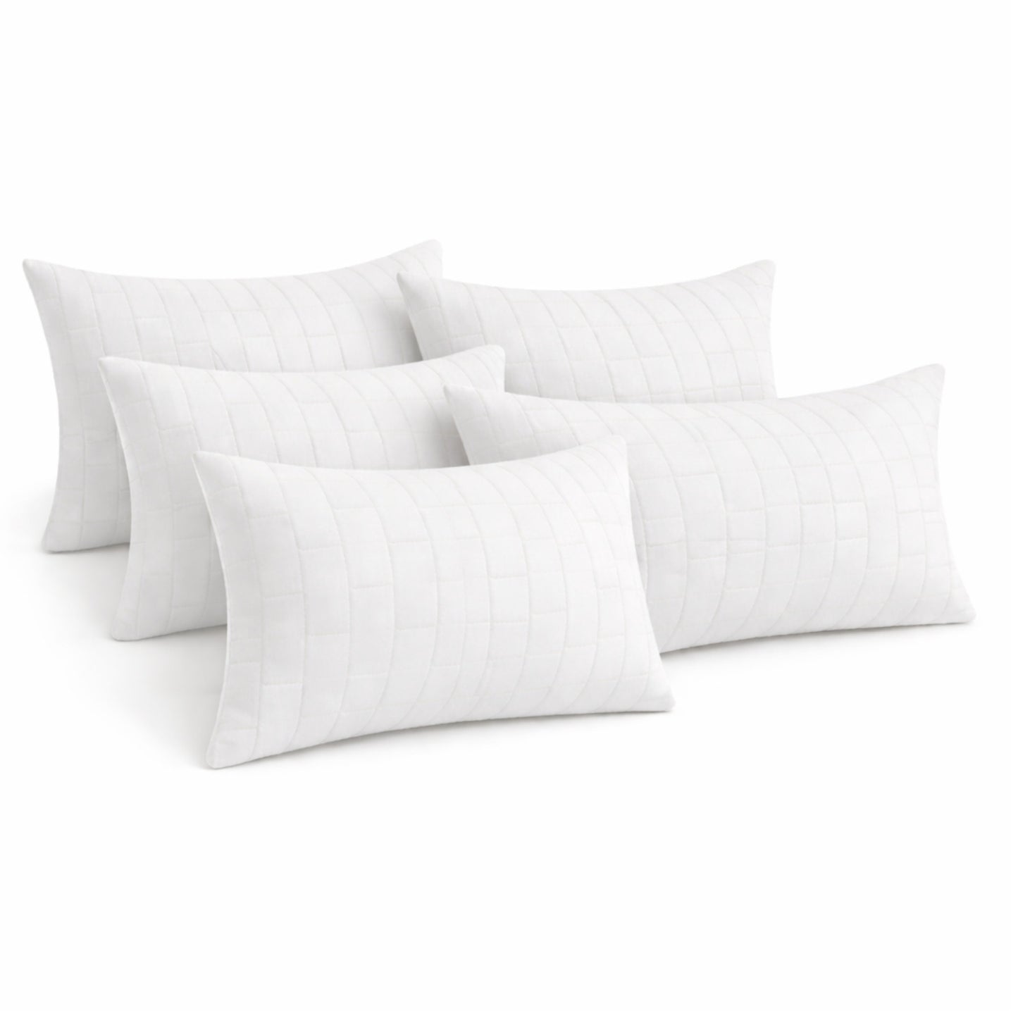 Siroki Bond Quilted Pillow Cover For Home Decor Bedroom Soft Fluffy 17*27 Inch Pillow Case (White)