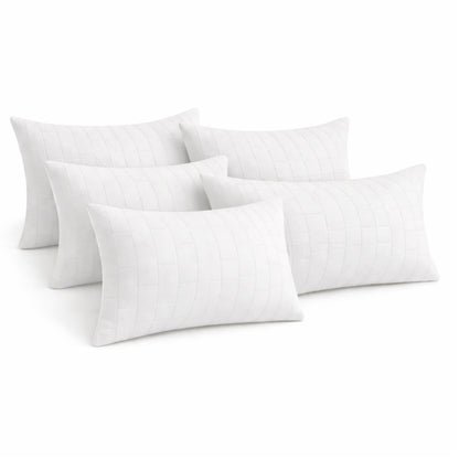 Siroki Bond Quilted Pillow Cover For Home Decor Bedroom Soft Fluffy 17*27 Inch Pillow Case (White)