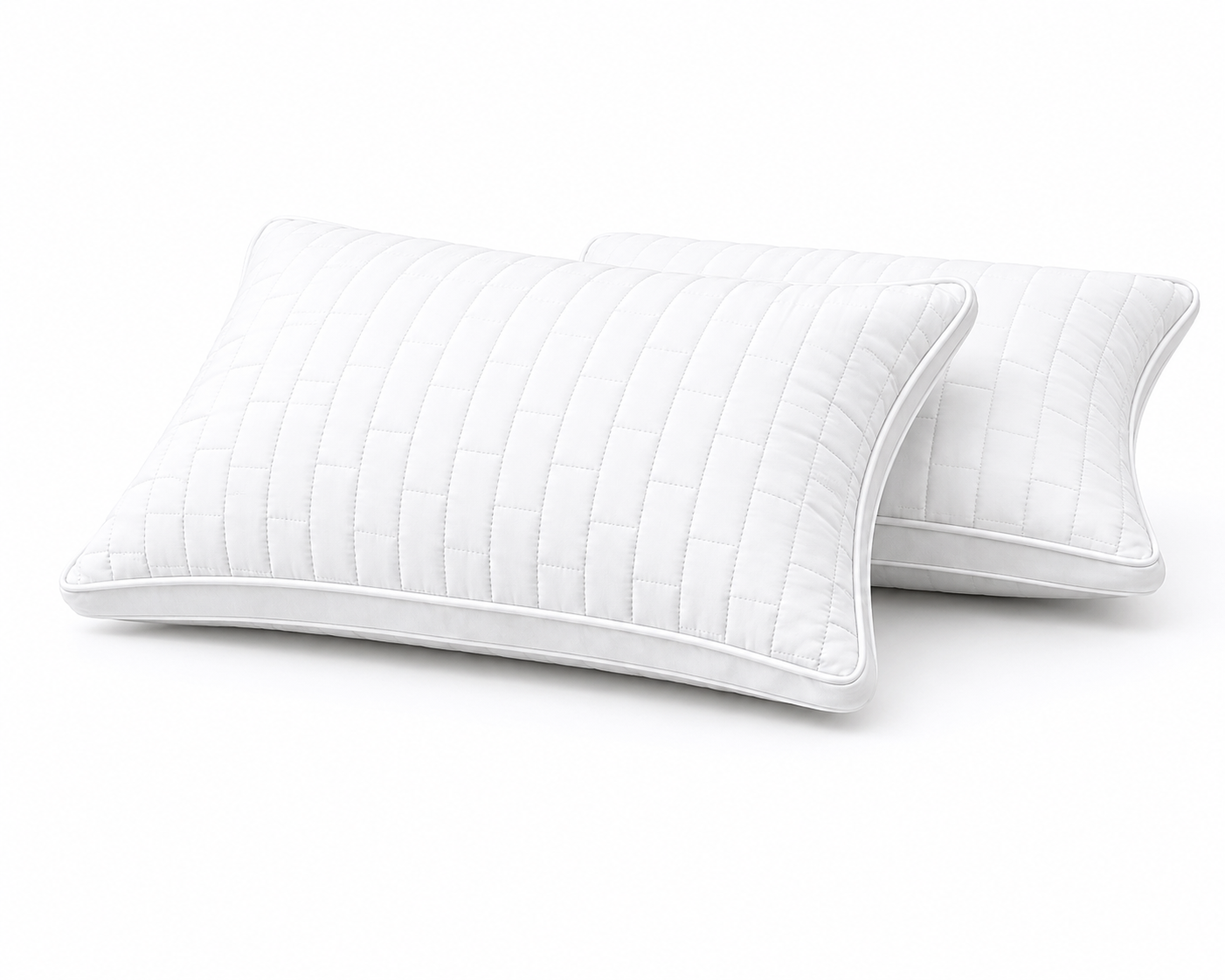 Siroki Bond Solid Double Pipin Quilted Sleeping Pillow (White)