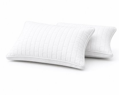 Siroki Bond Solid Double Pipin Quilted Sleeping Pillow (White)