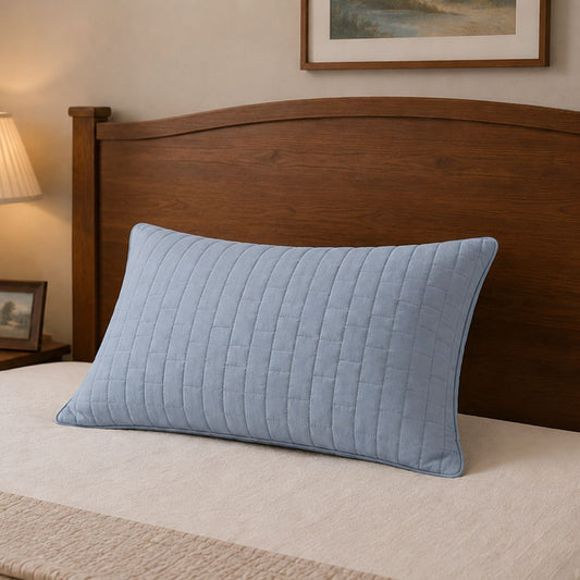 Siroki Bond Solid Sleeping Pillow Quilted Cover (16X24) – Grey
