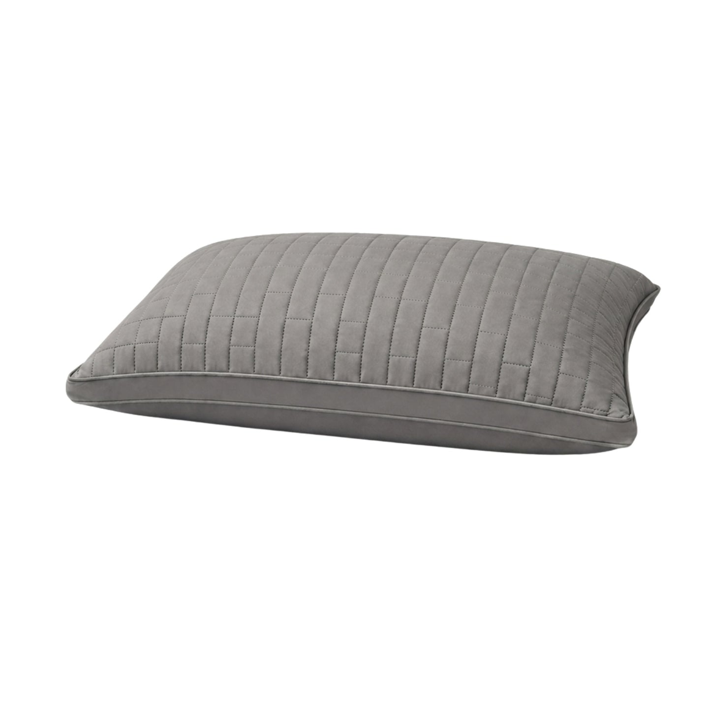 Siroki Bond Solid Double Pipin Quilted Sleeping Pillow (Grey)