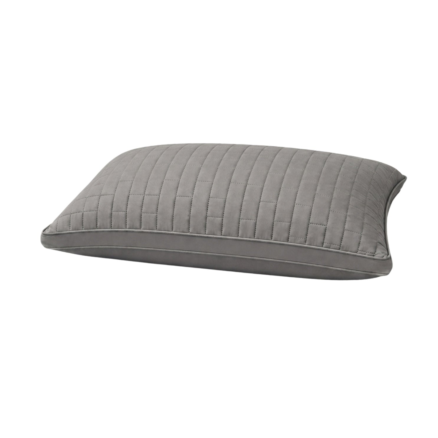 Siroki Bond Solid Double Pipin Quilted Sleeping Pillow (Grey)