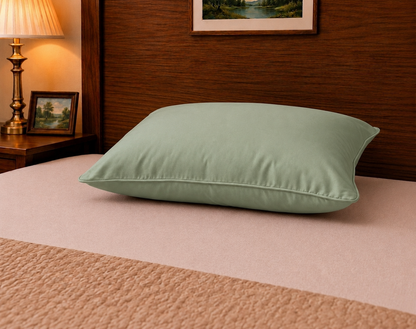 Siroki Bond Microfiber Filling Plain Sleeping Pillow (Olive) (16x24)