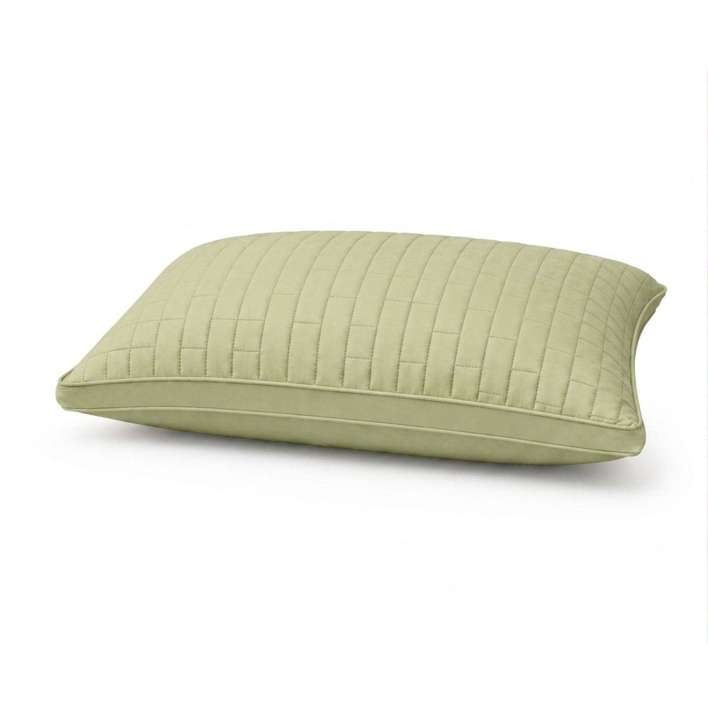 Siroki Bond Solid Double Pipin Quilted Sleeping Pillow (Olive)