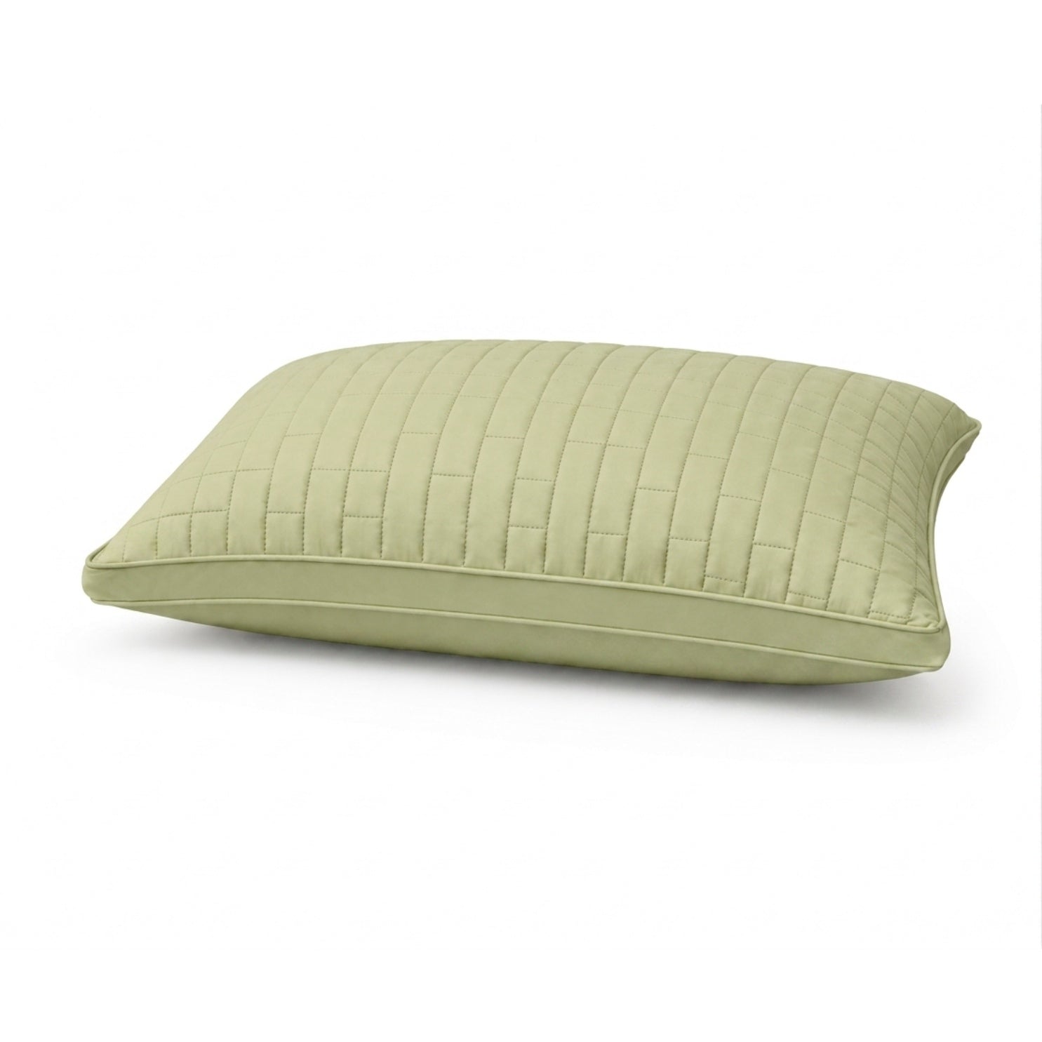 Siroki Bond Solid Double Pipin Quilted Sleeping Pillow (Olive)