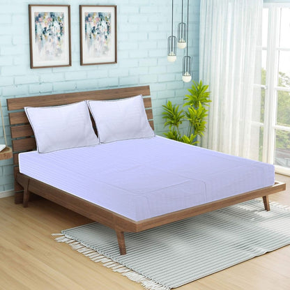 Siroki Satin Strip 250 TC Flat Solid Bedsheet for Home, Living Room & Bedroom Strip Bedsheet