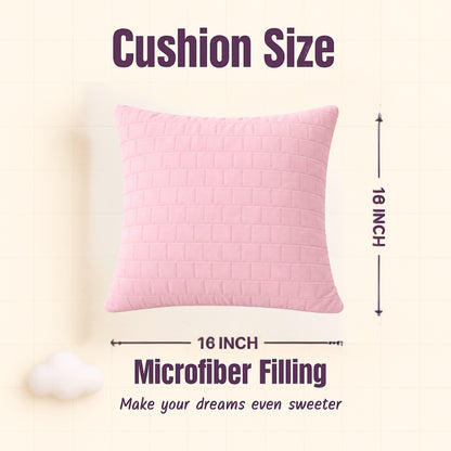 Siroki Bond Microfiber Filling Cushion (16x16) (Pink)