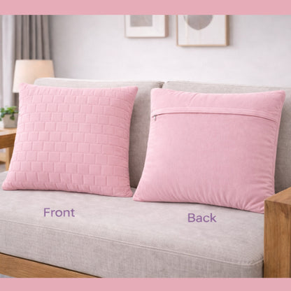 Siroki Bond Microfiber Cushion with Quilted Cover (16x16) – Pink