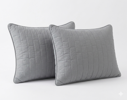 Siroki Bond Solid Single Pipin Quilted Sleeping Pillow (Grey) (16x24)