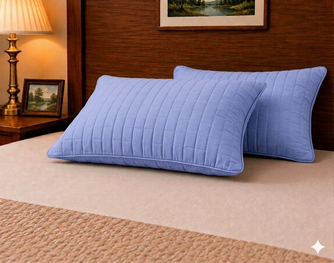 Siroki Bond Solid Single Pipin Quilted Sleeping Pillow (Lavendar) (16x24)