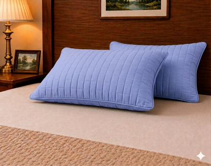 Siroki Bond Solid Single Pipin Quilted Sleeping Pillow (Lavendar) (16x24)