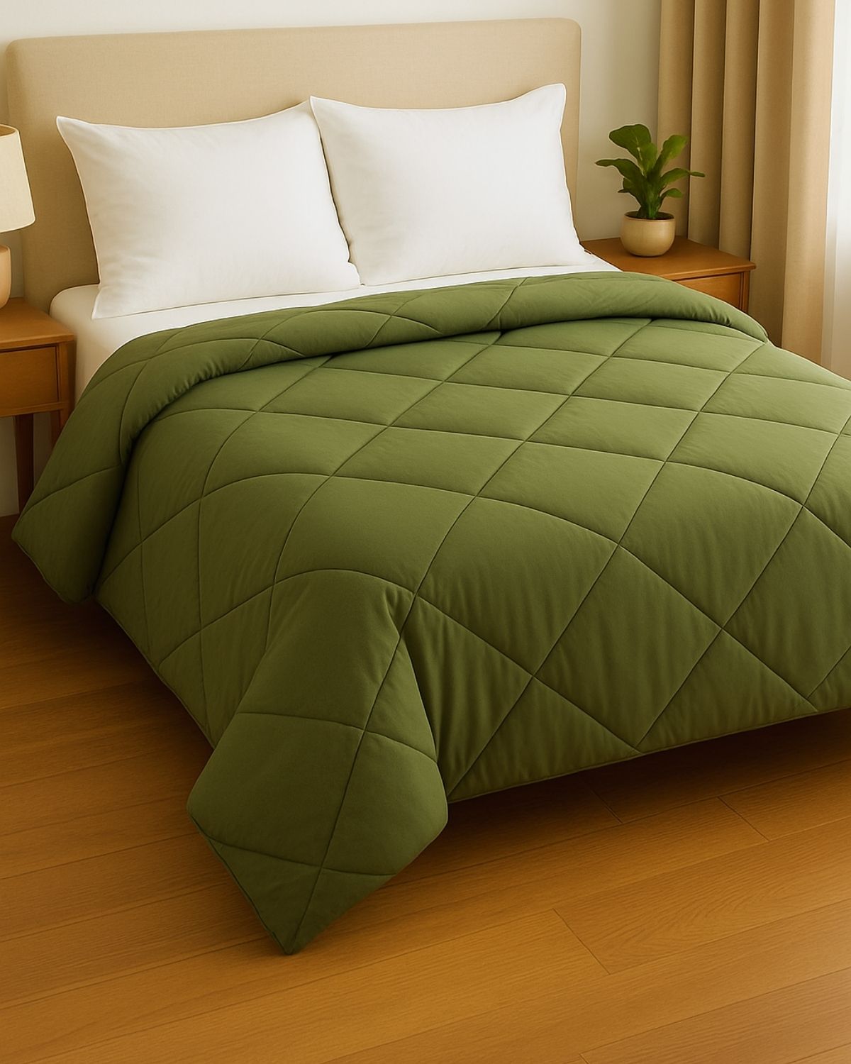Siroki Bond Quilted 200 GSM Microfiber Filling Comforter for AC Room and Mild Winter