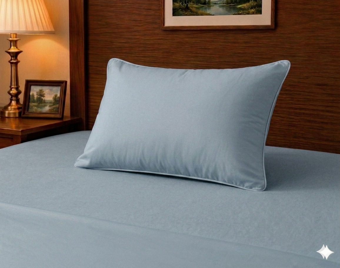 Siroki Bond Microfiber Filling Plain Sleeping Pillow (Grey) (16x24)