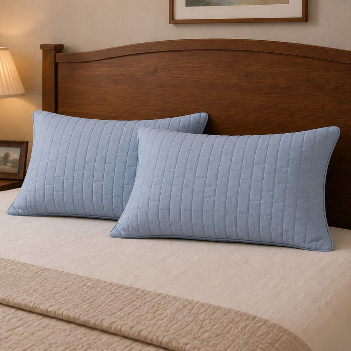 Siroki Bond Solid Sleeping Pillow Quilted Cover (16X24) – Grey