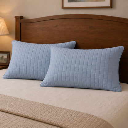 Siroki Bond Solid Sleeping Pillow Quilted Cover (16X24) – Grey