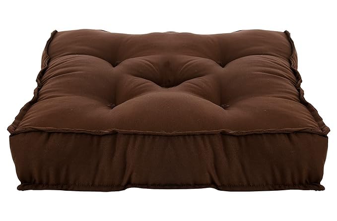 Siroki Bond Brown Solid Microfiber Sitting Box Chair Pad