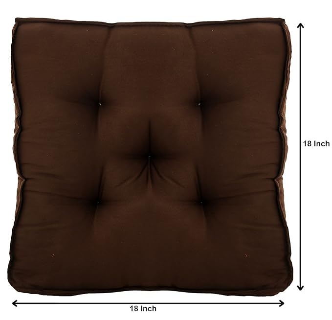 Siroki Bond Brown Solid Microfiber Sitting Box Chair Pad