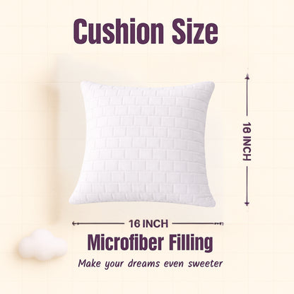 Siroki Bond Microfiber Filling Cushion (16x16) (White)
