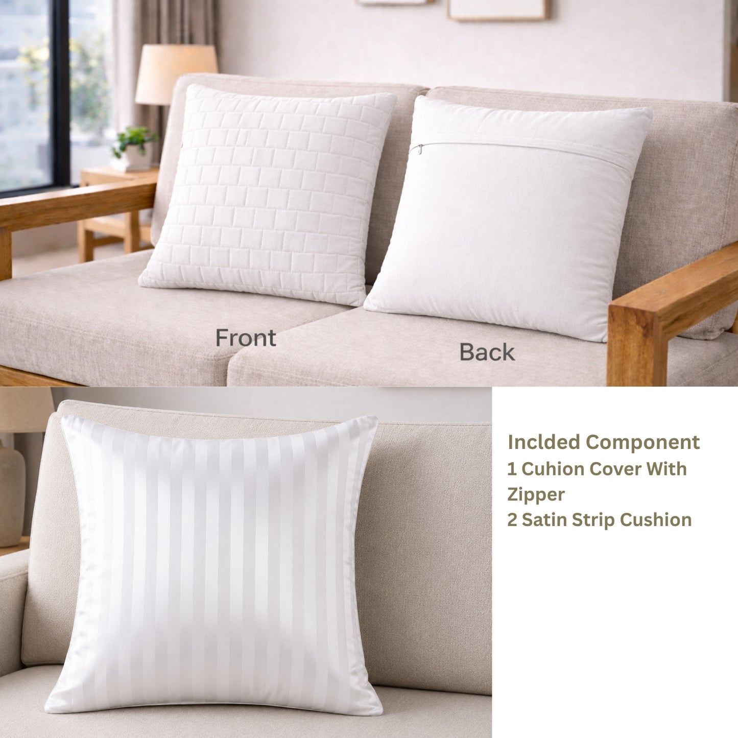 Siroki Bond Microfiber Cushion with Quilted Cover (16x16) – Lavender
