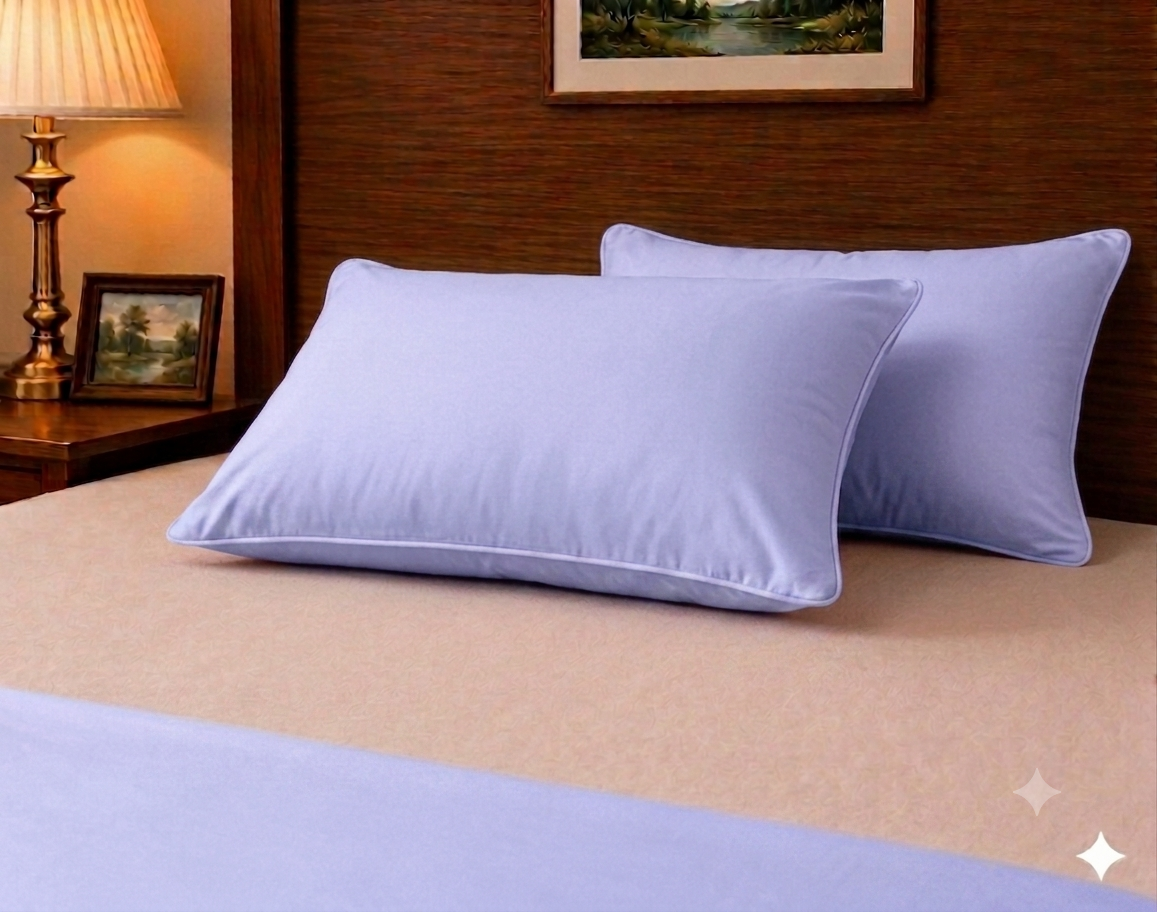 Siroki Bond Microfiber Filling Plain Sleeping Pillow (Lavendar) (16x24)