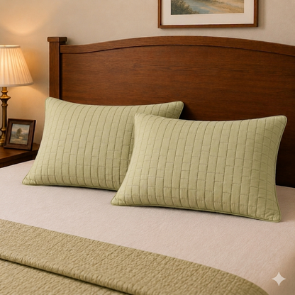 Siroki Bond Solid Quilted Sleeping Pillow Cover (17X27) – Olive