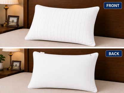 Siroki Bond Solid Quilted Sleeping Pillow Cover (17X27) – White