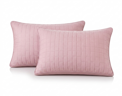 Siroki Bond Solid Double Pipin Quilted Sleeping Pillow (Pink)