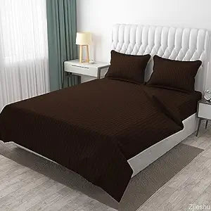 Siroki Bond Brown Solid Cotton Single Bedsheet