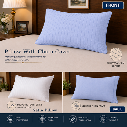 Siroki Bond Solid Quilted Sleeping Pillow Cover (17X27) – Lavendar