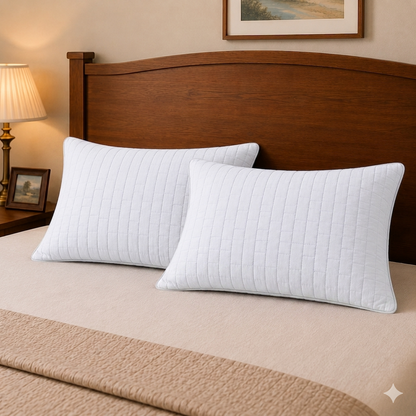 Siroki Bond Solid Quilted Sleeping Pillow Cover (17X27) – White