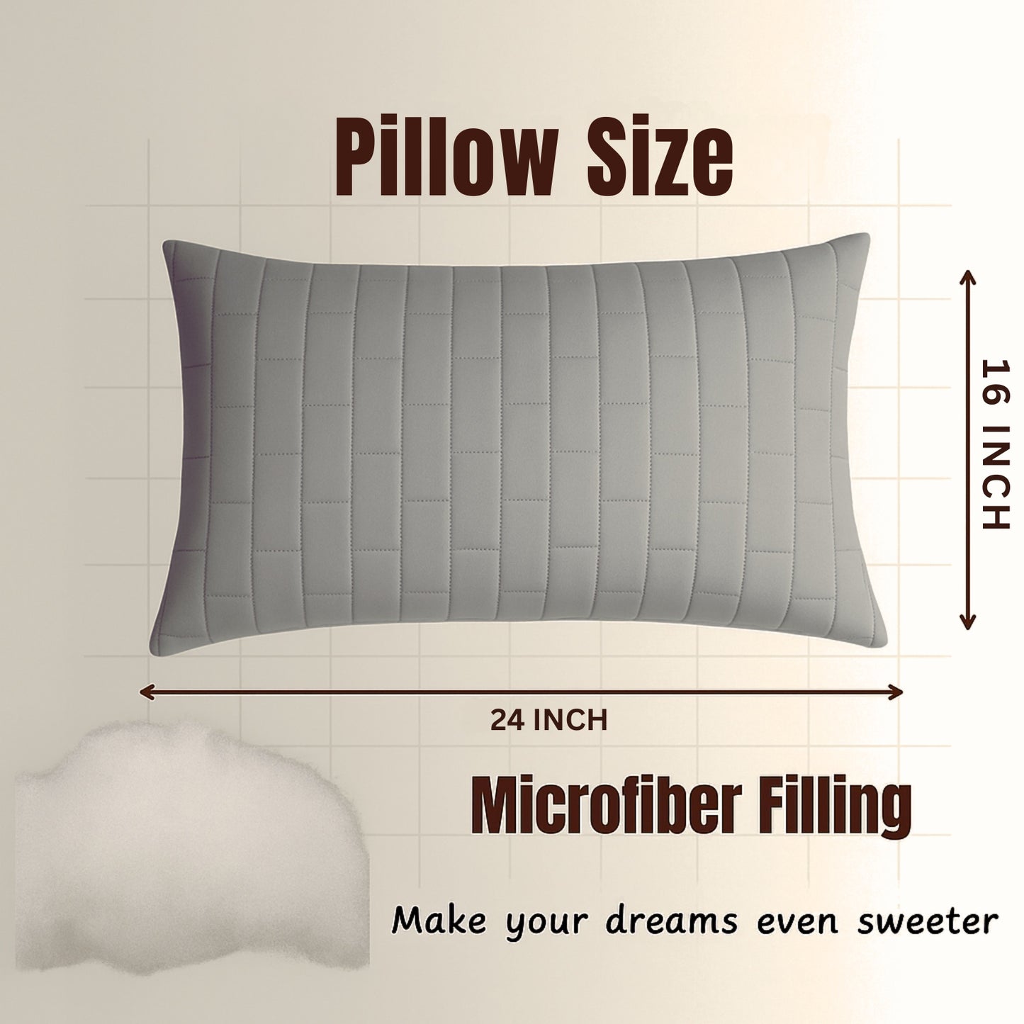 Siroki Bond Solid Single Pipin Quilted Sleeping Pillow (Grey)