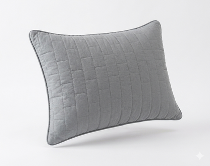 Siroki Bond Solid Single Pipin Quilted Sleeping Pillow (Grey) (16x24)