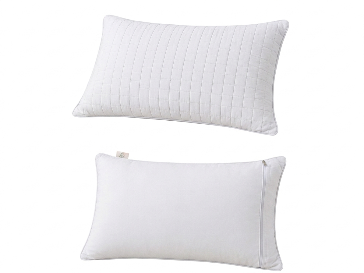 Siroki Bond Solid Quilted Sleeping Pillow Cover (17X27) – White