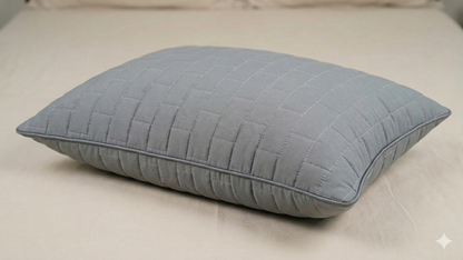 Siroki Bond Solid Single Pipin Quilted Sleeping Pillow (Grey) (16x24)