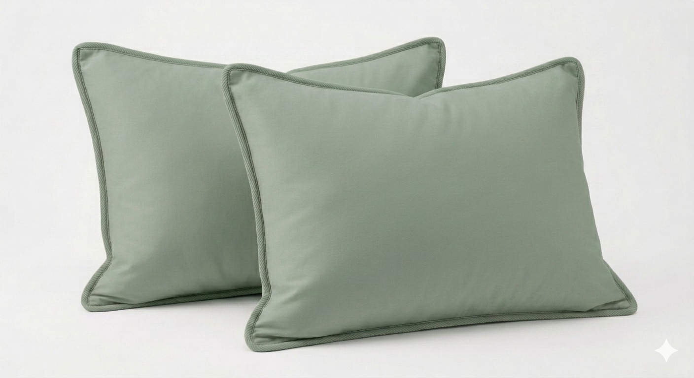 Siroki Bond Microfiber Filling Plain Sleeping Pillow (Olive) (17x27)
