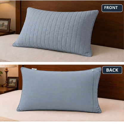 Siroki Bond Solid Quilted Sleeping Pillow Cover (17X27) – Grey