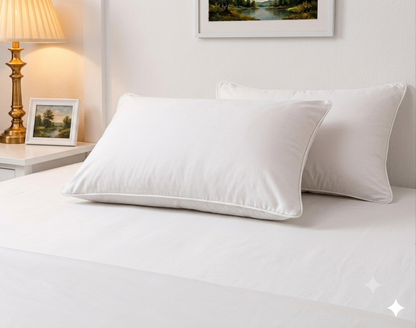 Siroki Bond Microfiber Filling Plain Sleeping Pillow (White) (17x27)