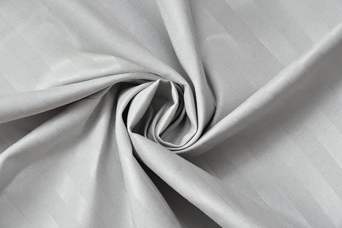 Siroki Bond Fitted Grey Solid Double Bed Cotton Bedsheet