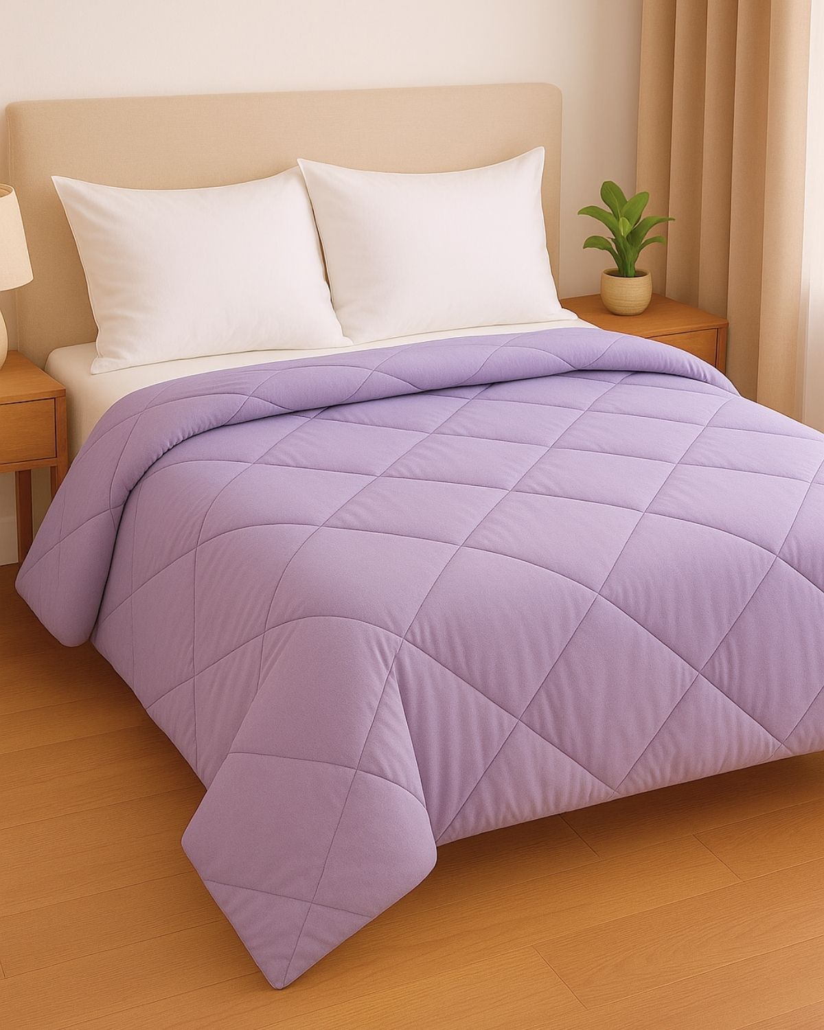 Siroki Bond Quilted 200 GSM Microfiber Filling Comforter for AC Room and Mild Winter